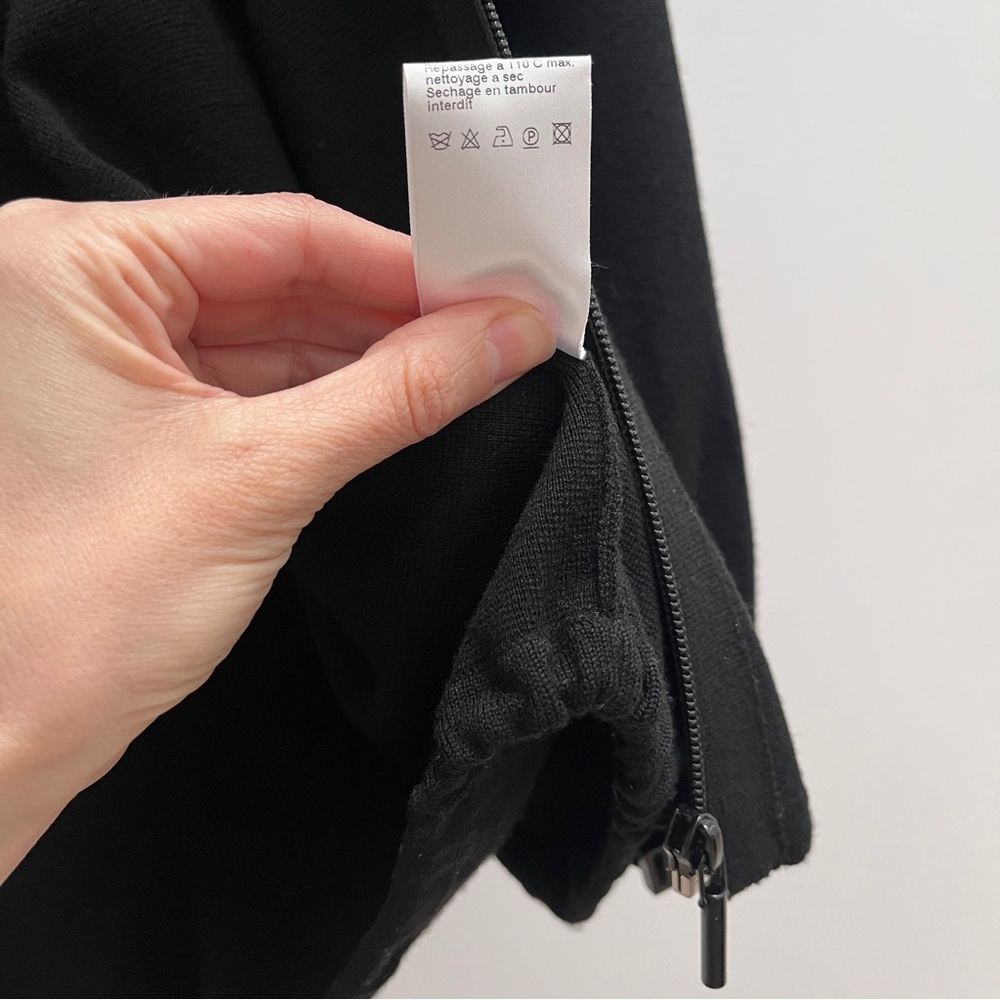Akris Punto wool stretch knit zip sweater jacket 10 black timeless old money - Picture 8 of 11